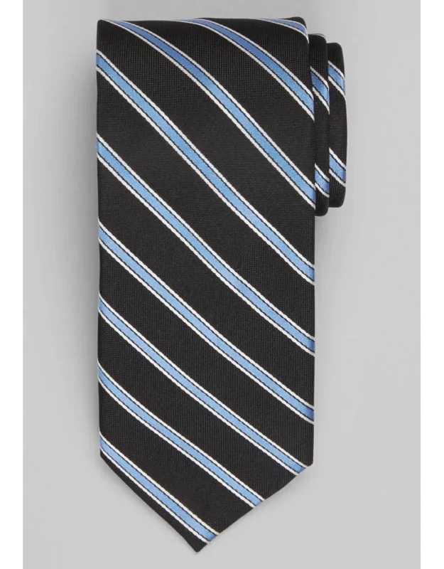 Oxford Satin Stripe Tie - Long