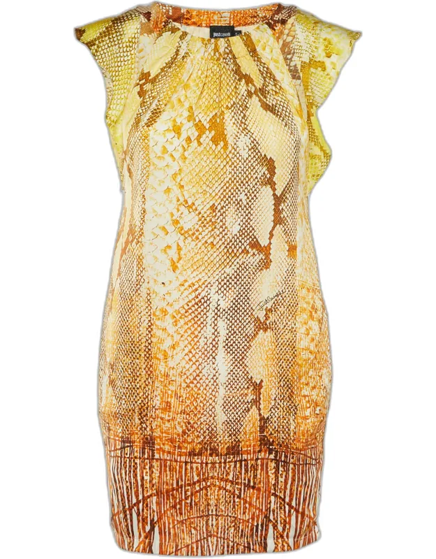 Snakeskin Printed Georgette Mini Dress