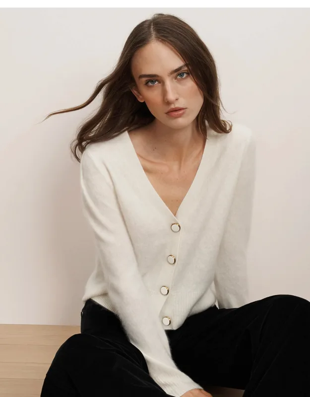 Brushed Cashmere Cardigan