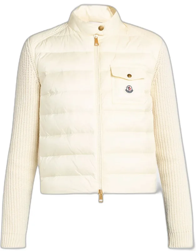 Padded Wool Zip-up Cardigan