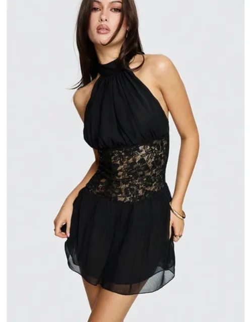 Bridges Halter Lace Mini Dress