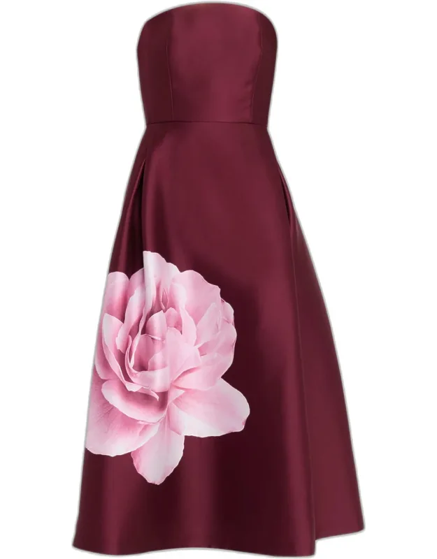 Shay Strapless Floral-print Midi Dress