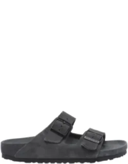 Sandals Open Round Toe, Suede Upper