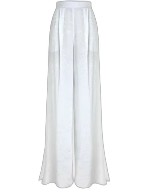 Jacquard Silk Crêpe Pants
