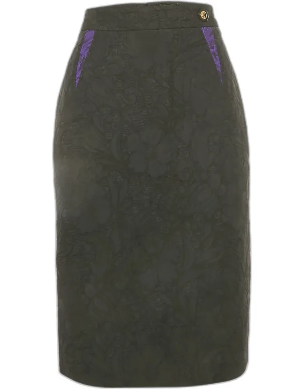 Floral Jacquard Pencil Skirt