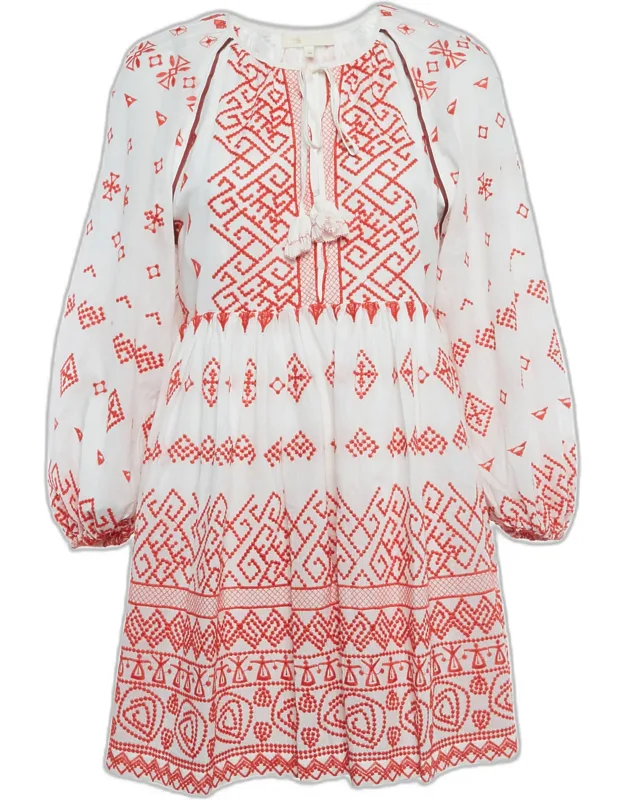 Embroidered Cotton Mini Dress