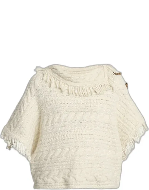 Fringe Cable-knit Sweater