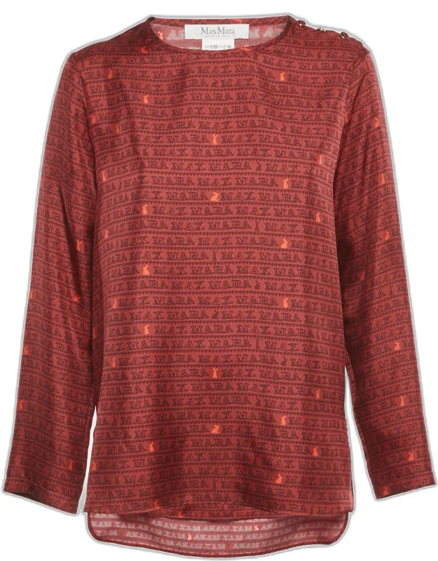 Overall Print Silk Blouse