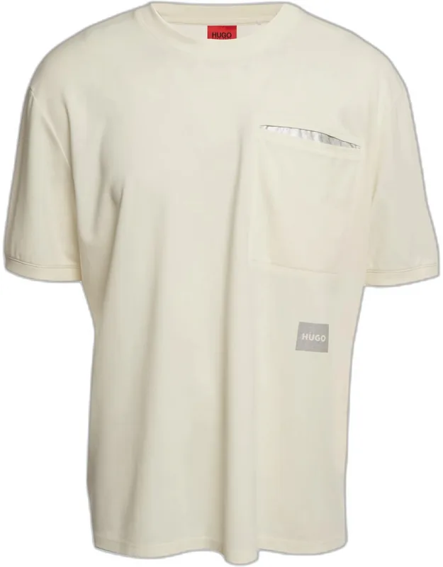 Cream Logo Patch Cotton Blend T-shirt