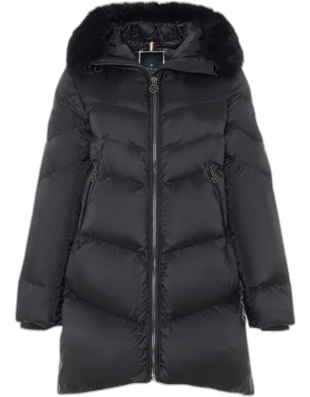 Apres-ski Jacket With Detachable Shearling Hood Trim