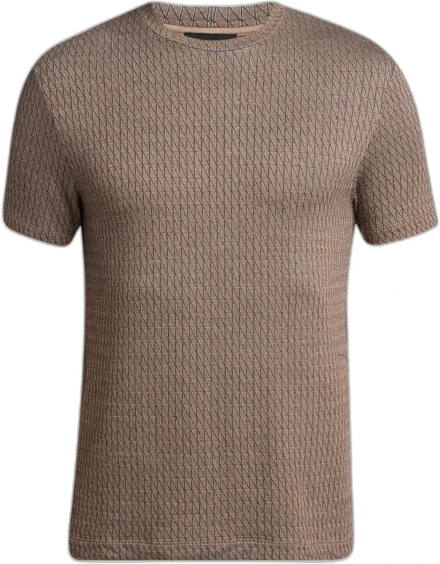 Box-jacquard Viscose Stretch Crewneck T-shirt