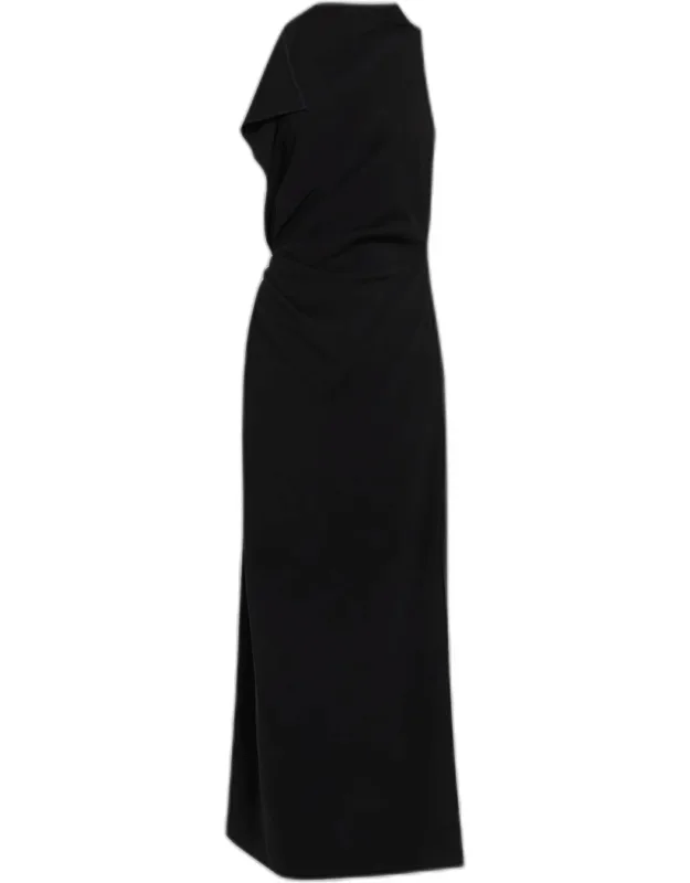 Draped Sleeveless Maxi Dress