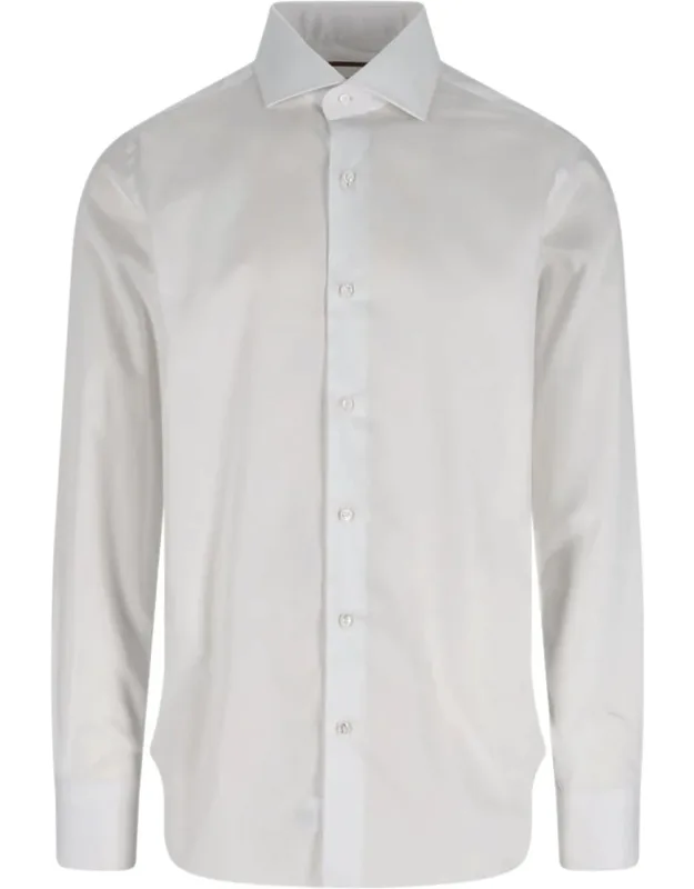 Classic Shirt With Classic Collar And Button Closure