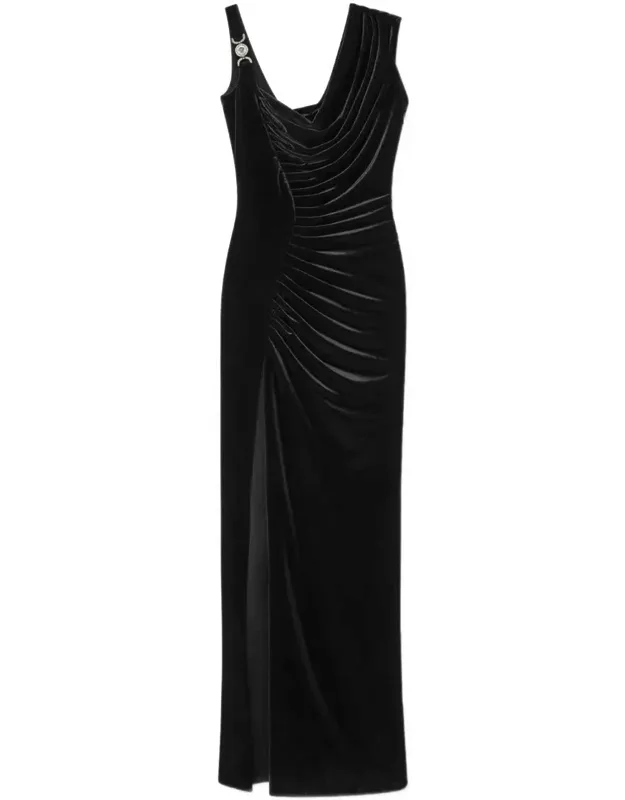 Dress With Asymmetrical Shoulders And Floor-length