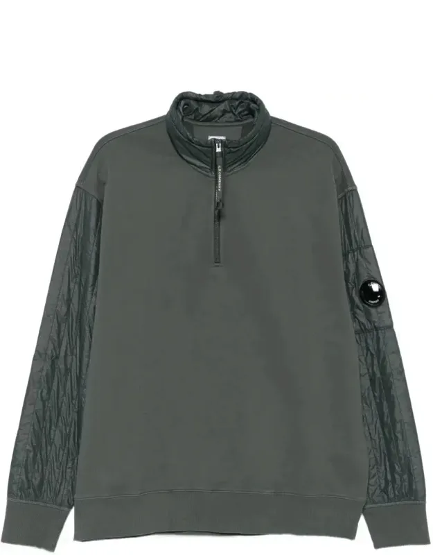 Sweatshirt With High Collar And Rib-knit Hem