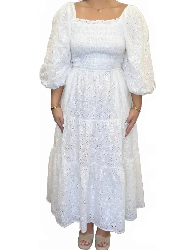 Eyelit Bow Back Maxi Dress