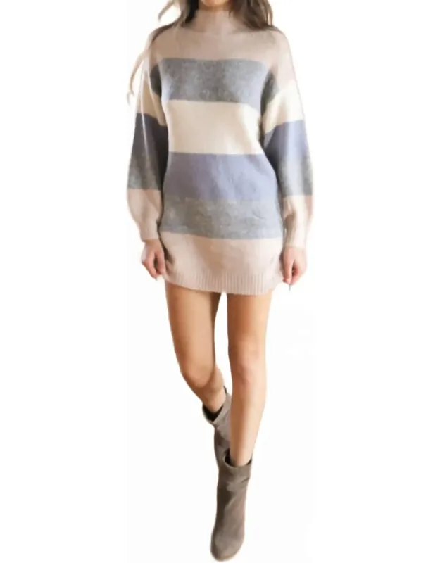 Colorblock Knit Sweater Dress