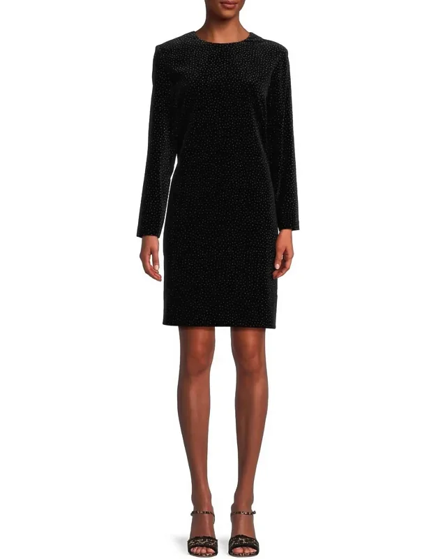 Studded Velvet Sheath Dress