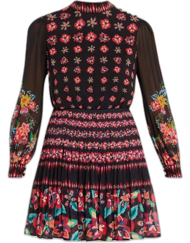 Floral Silk Short Dress