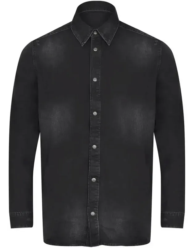 Shirt With Classic Collar And Stone Wash Effect