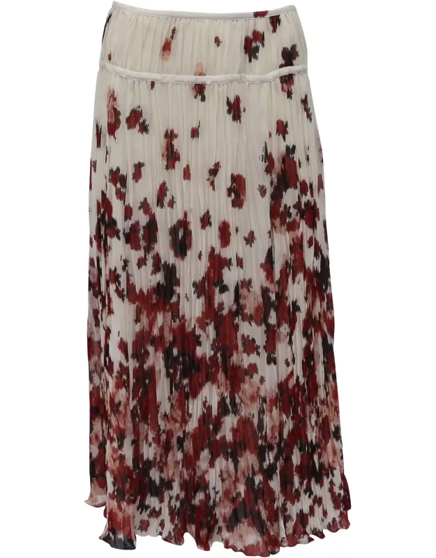Pleated Georgette Midi Skirt