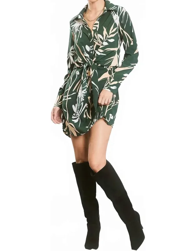 Satin Print Dress