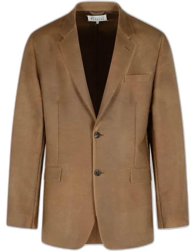 Blazer In Mohair And Brown Wool