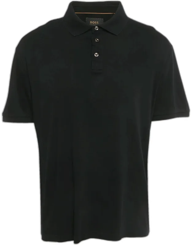 Boss By Hugo Black Cotton -perry Polo T-shirt