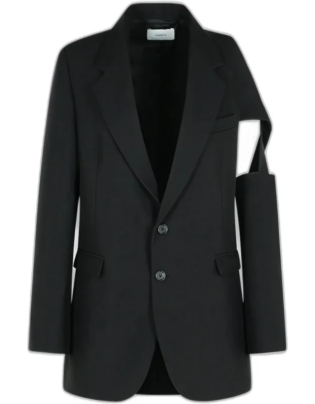 Cutout Polyester Blazer