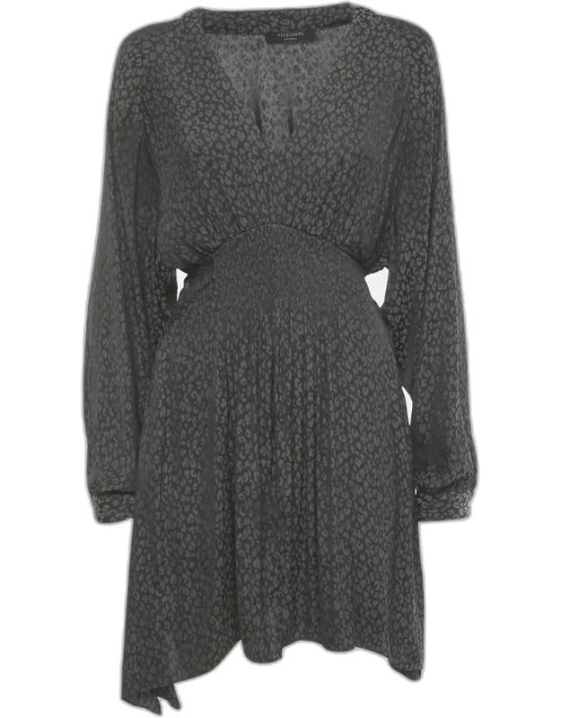 Leopard Print Crepe Mini Dress