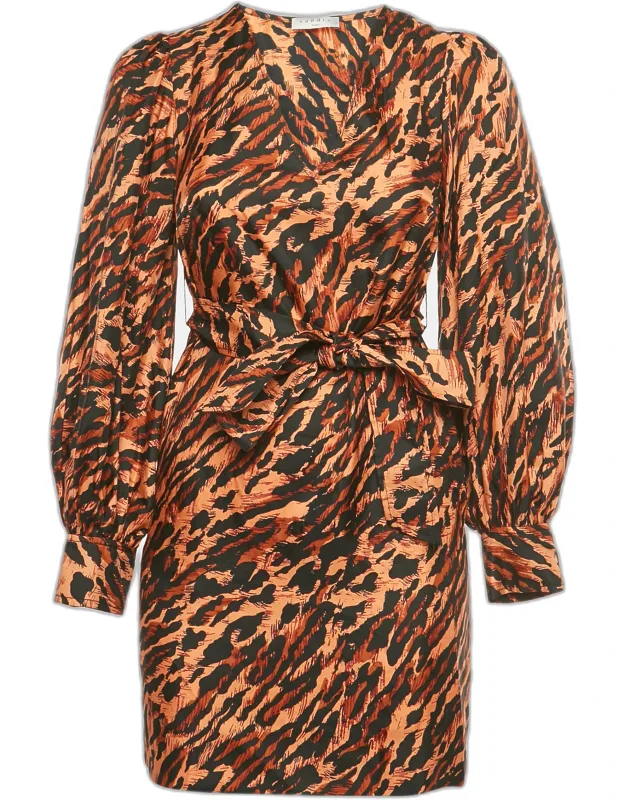 Animal Print Silk Moon Mini Dress