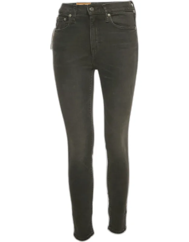 Black Denim Skinny High Rise Ankle Jeans