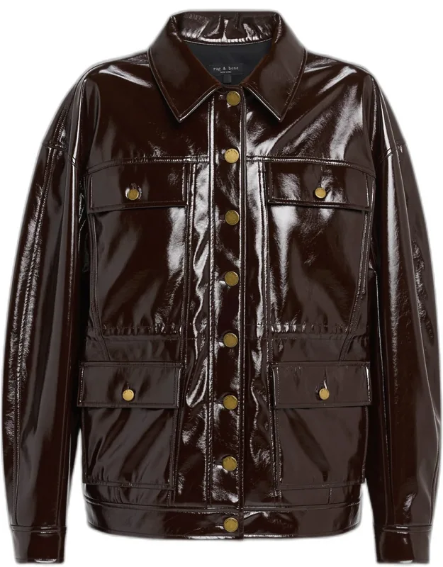 Faux Patent Leather Jacket