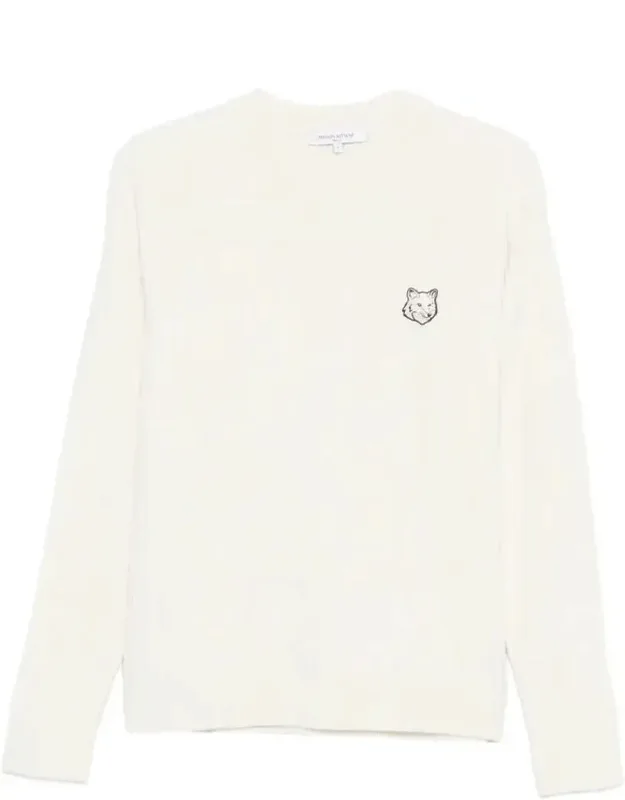 Fox Head Wool Ribbed Jumper