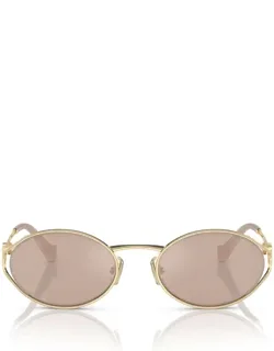 Miu Miu Eyewear Sunglasses Oval Gold Metal Italy