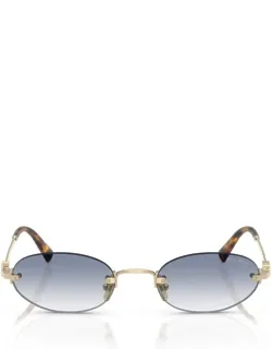 Miu Miu Eyewear Sunglasses Oval Gold Metal Italy