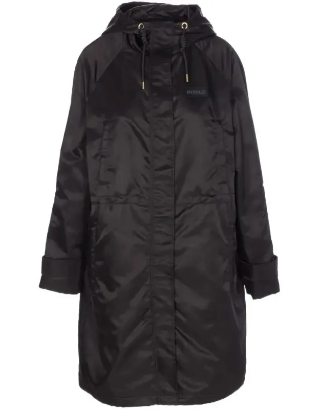Pinko Coat Hood Detail Zip Pockets