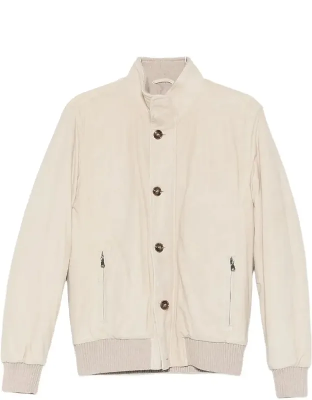 Jacket With Zip Pockets And Ribbed Hem