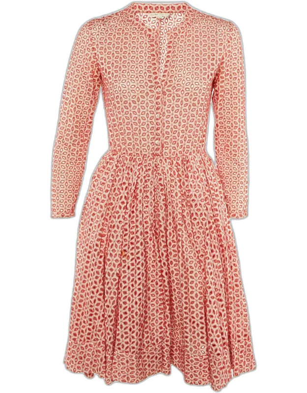 Embroidered Eyelet Cotton Short Dress