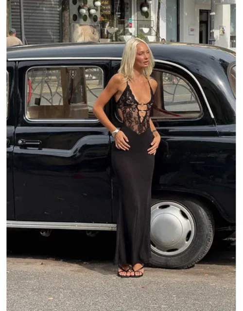 Lace Halter Maxi Dress