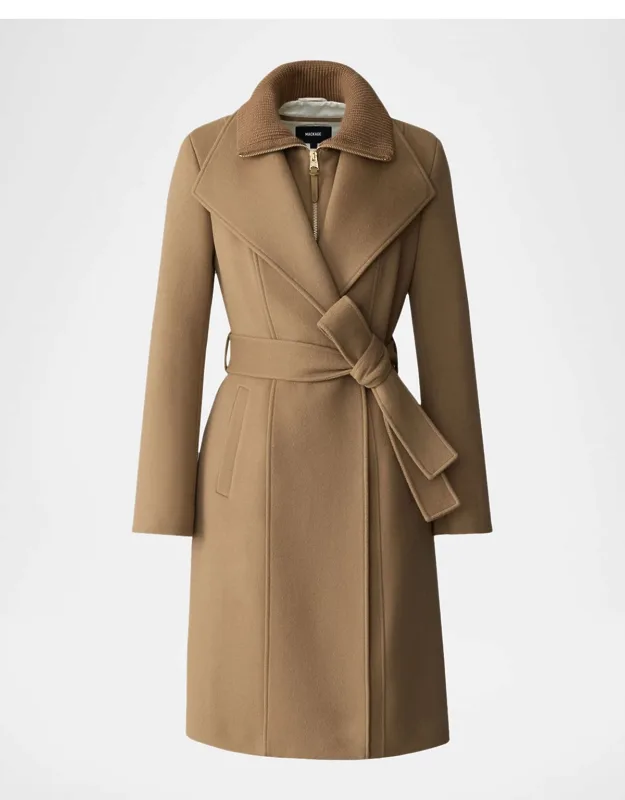 Wool Wrap Coat With Removable Bib