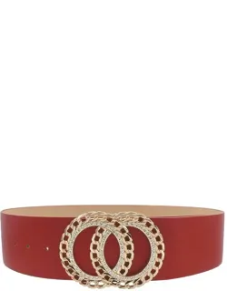 Double Circle Chain And Rhinestone Trim Design Belt