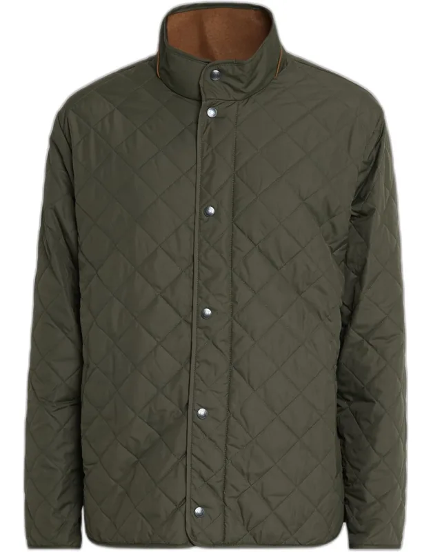 Suffolk Quilted Stand-collar Coat