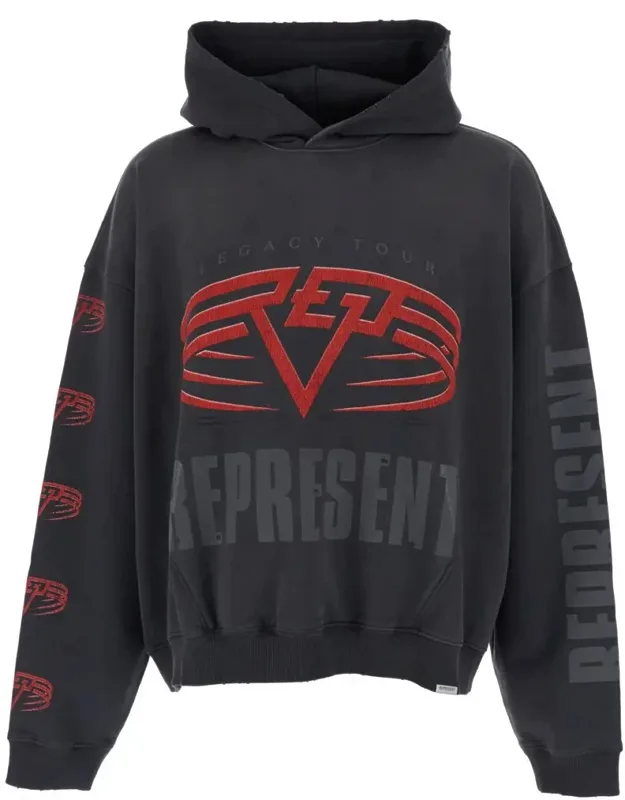Hoodie With Maxi Logo Print On Front And Rear And Dropped Shoulders In Cotton