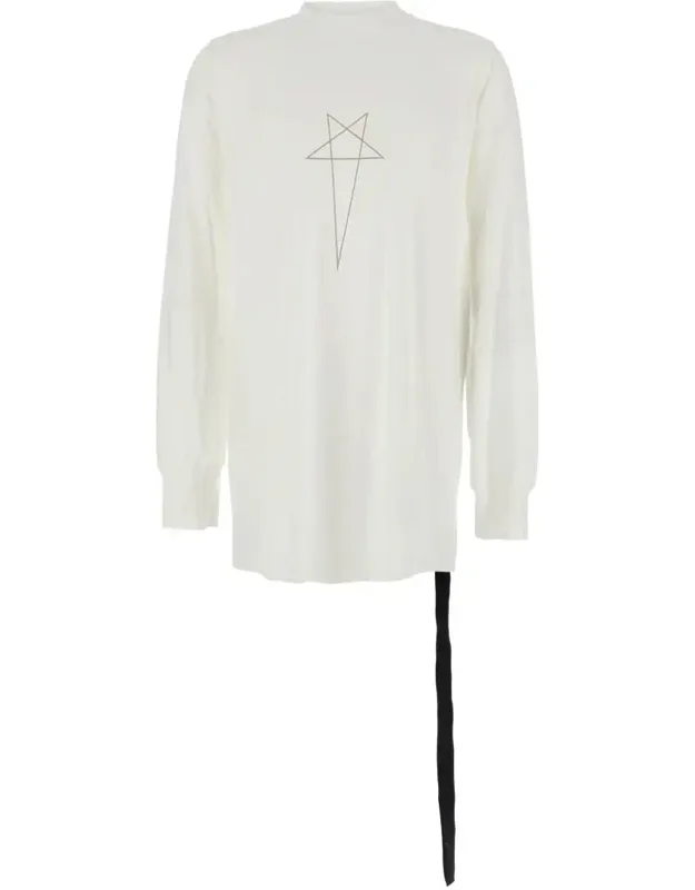 Crewneck T-shirt With Logo Print On The Front In Cotton