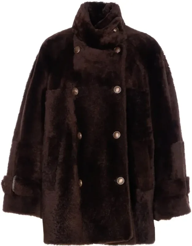 Shearling Caban Coat