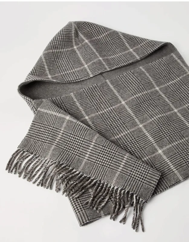 Hoodie Scarf In Cashmere Double-face