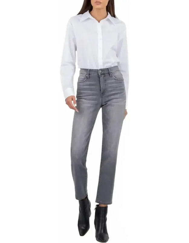 High Rise Ankle Straight Jeans