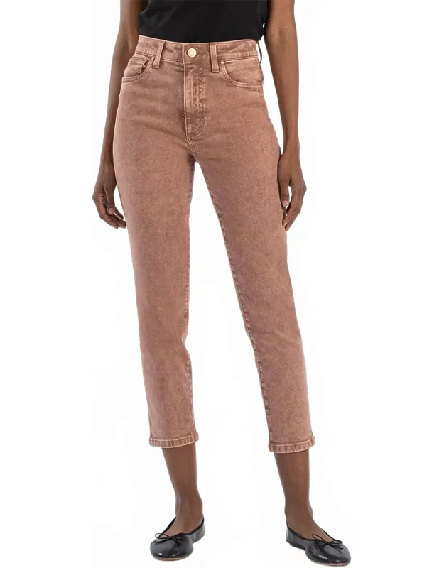 High Rise Ankle Straight Leg Jeans