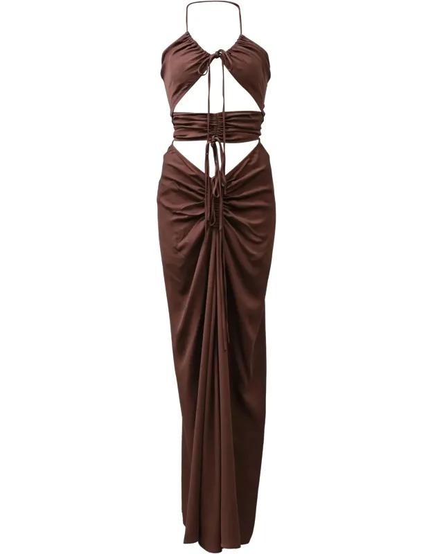 Cutout Halterneck Maxi Dress